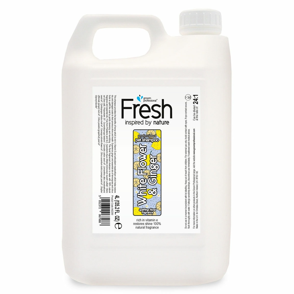 Groom Professional Fresh White Flower & Ginger Shampoo[Volume - 4 litre]