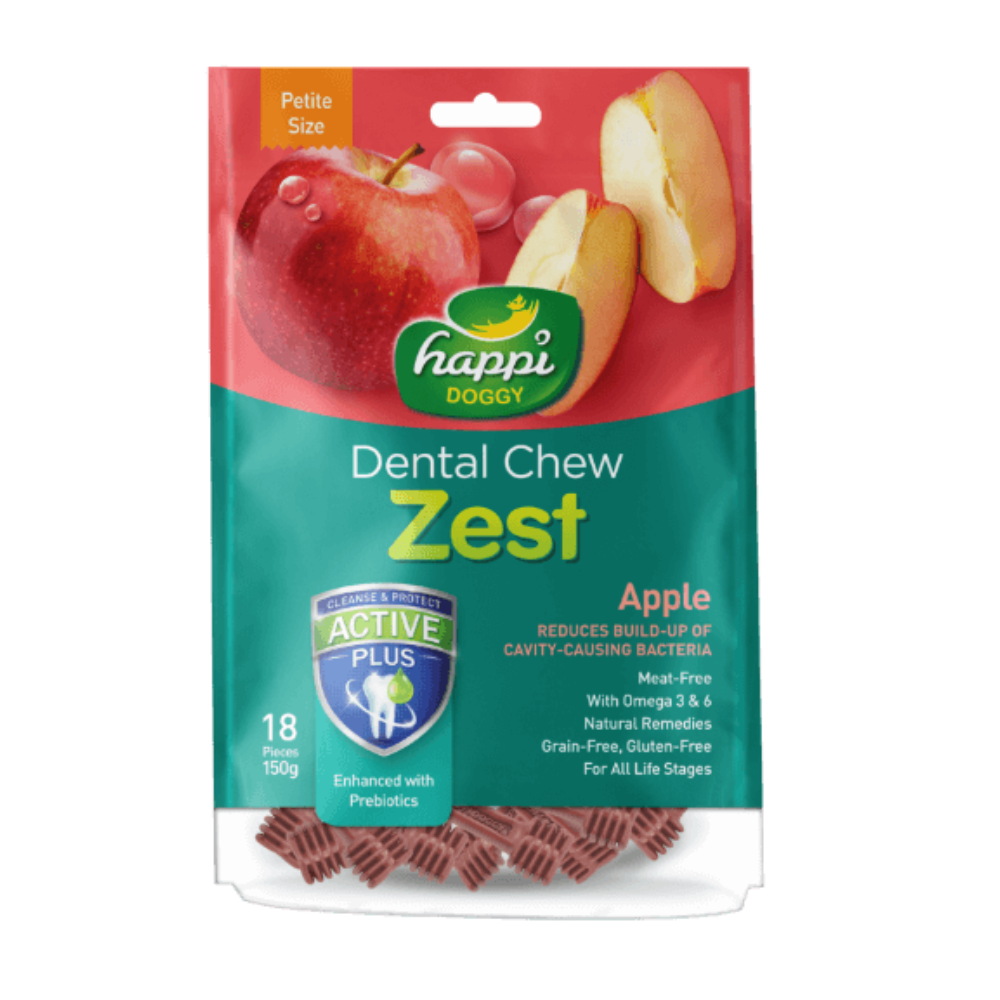 Happi Doggy Dental Chew Zest-Apple-2.5" (18 pieces)-150g