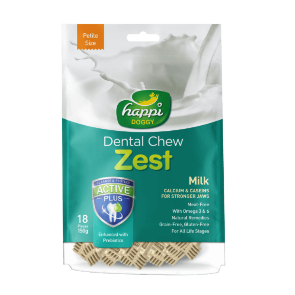 Happi Doggy Dental Chew Zest-Milk-2.5" (18 pieces)-150g