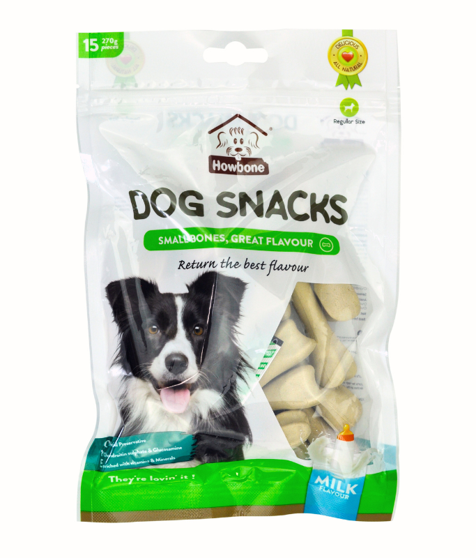 Howbone Dog Snack -Small Bone 270g (15pcs/pack) - Milk Flavour