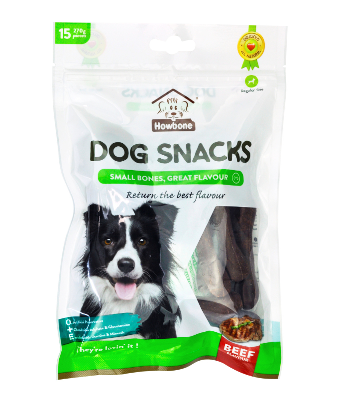 Howbone Dog Snack -Small Bone 270g (15pcs/pack) - Beef Flavour