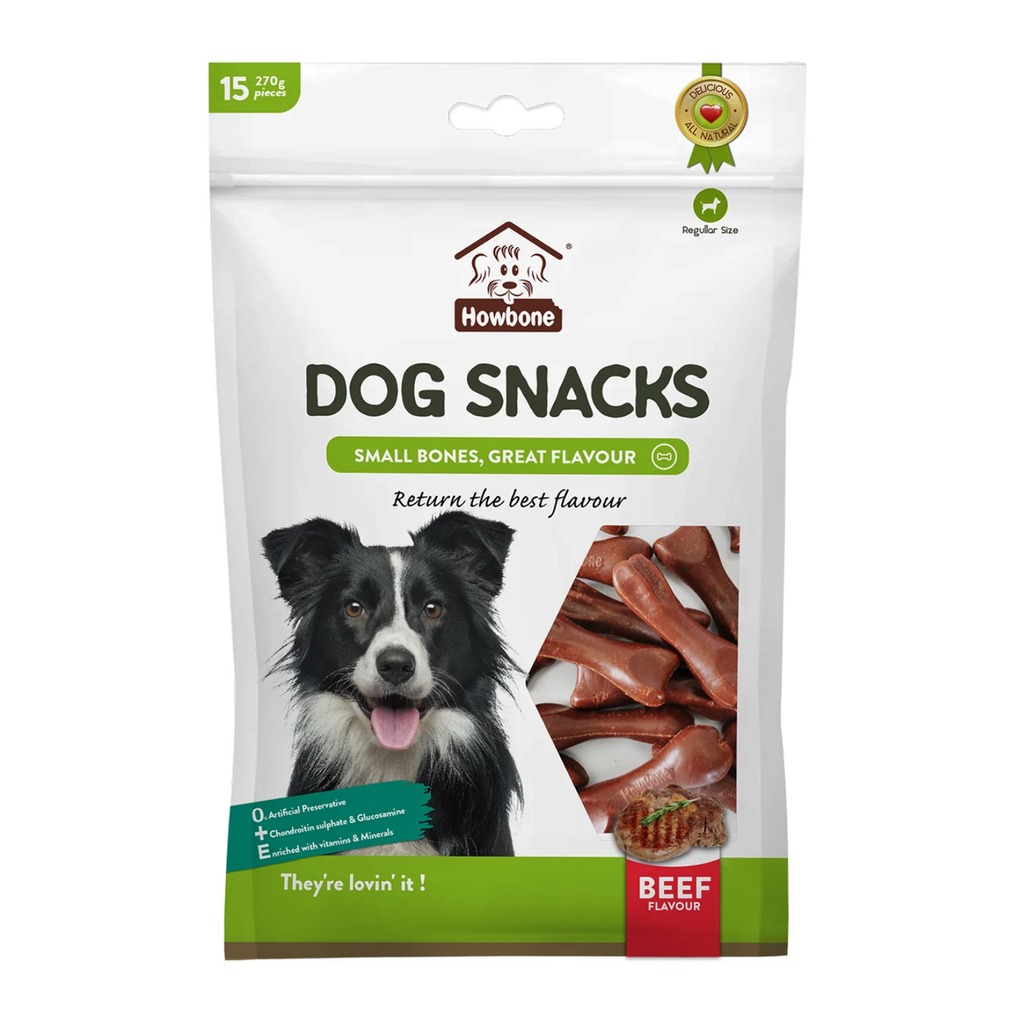 Howbone Dog Snack -Small Bone 270g (15pcs/pack) - Beef Flavour