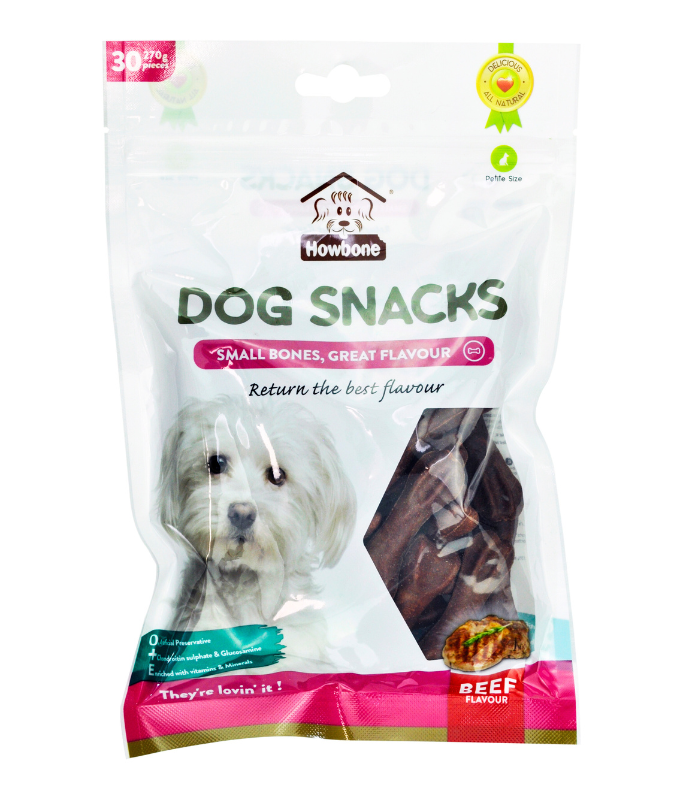 Howbone Dog Snack -Mini Bone 270g (30pcs/pack) - Beef Flavour