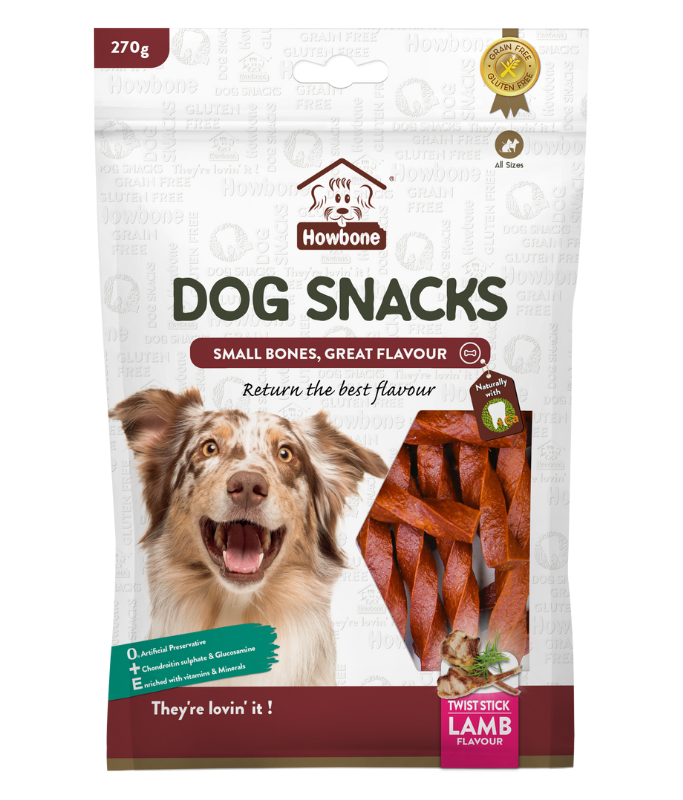 Howbone Dog Snack -Twist Stick 270g - Lamb Flavour