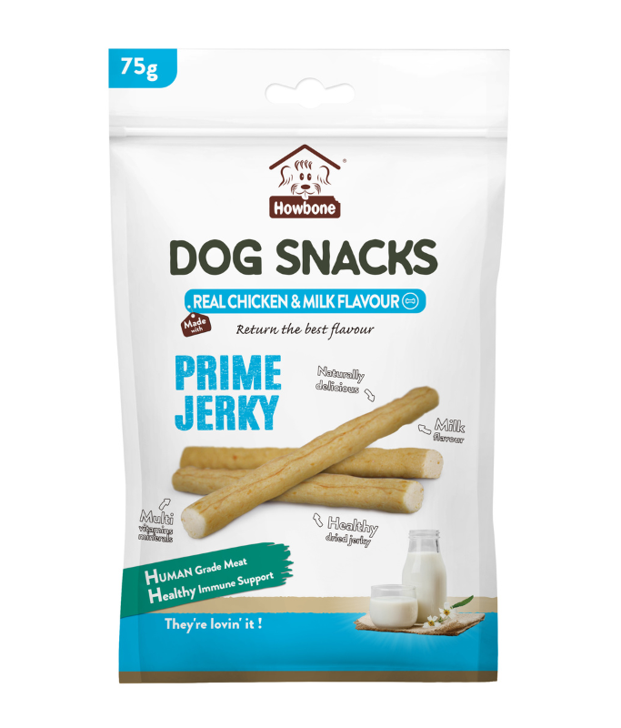 Howbone Prime Jerky -Dog Snack 75g - Chicken & Milk Flavour