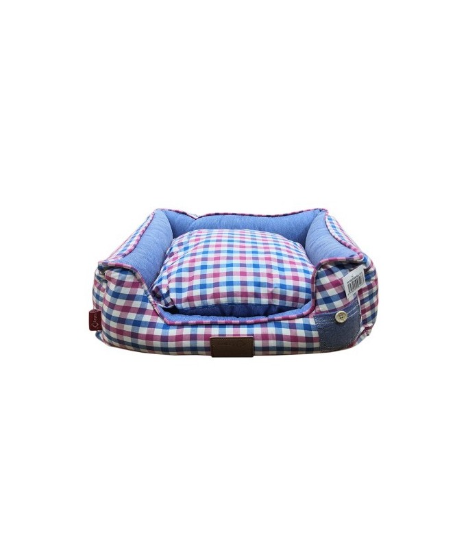 Catry Pet Cushion - Mixed Colour Check Design - 50 x 40 x 14cm