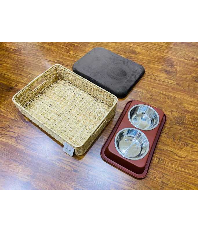 Catry Basket,Cushion& Bowl Set (40 x 30 x 10cm)