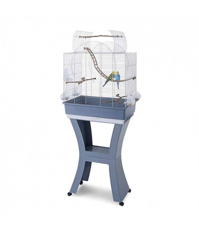 IMAC Matilde Cage for Canaries, Parakeets and Exotic birds[Color - Light blue - White, Size - M, Dimension - 58 x 38 x 71-143cm]
