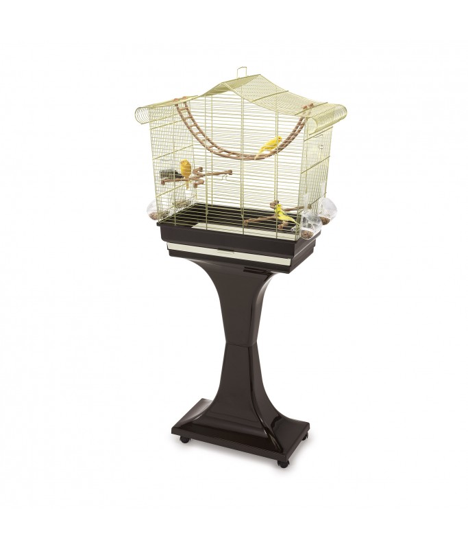 IMAC Sofia Cage for Canaries, Parakeets and Exotic birds[Color - Gold, Dimension - 63 x 33 x 61-133cm]