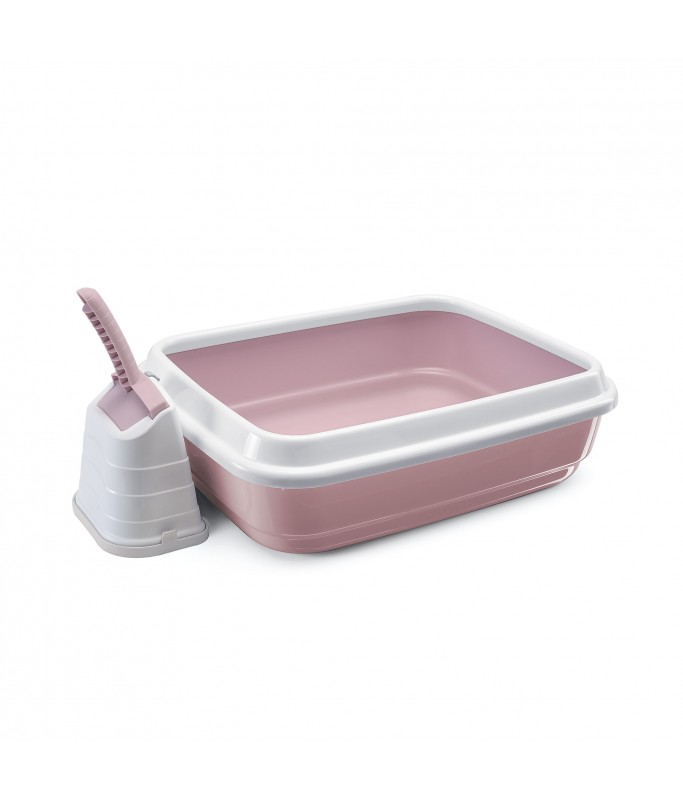 IMAC Duo Litter Trays for Cats[Color - Pink, Dimension - 59 x 40 x 28cm]