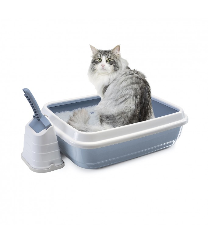 IMAC Duo Litter Trays for Cats[Color - Blue, Dimension - 59 x 40 x 28cm]