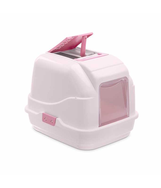 IMAC Easy Cat - Hooded Cat Toilets[Color - Pink, Dimension - 50 x 40 x 40cm]