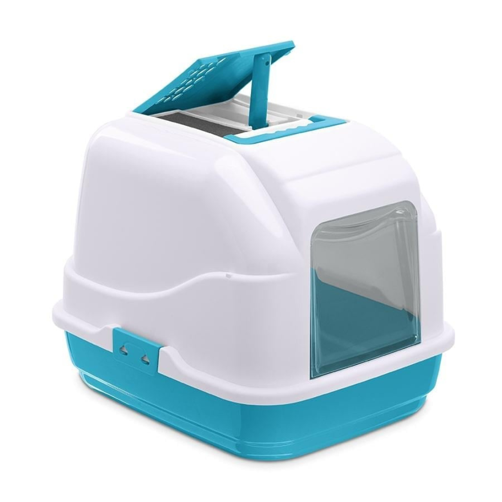 IMAC Easy Cat - Hooded Cat Toilets[Color - Blue, Dimension - 50 x 40 x 40cm]