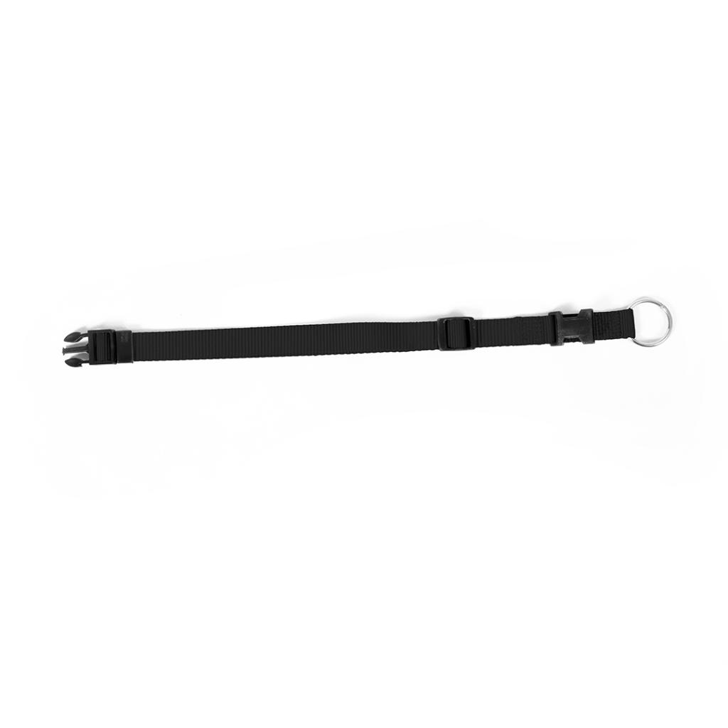 Duvo Nylon Collar Adjustable[Color - Black, Dimension - 22-35cm/10mm]
