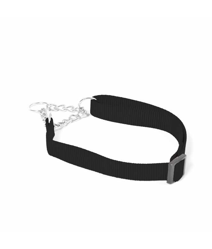 Duvo+ Nylon Semi Choke Collar 45-70cm/25mm, Black[Dimension - 45-70cm x 25mm]