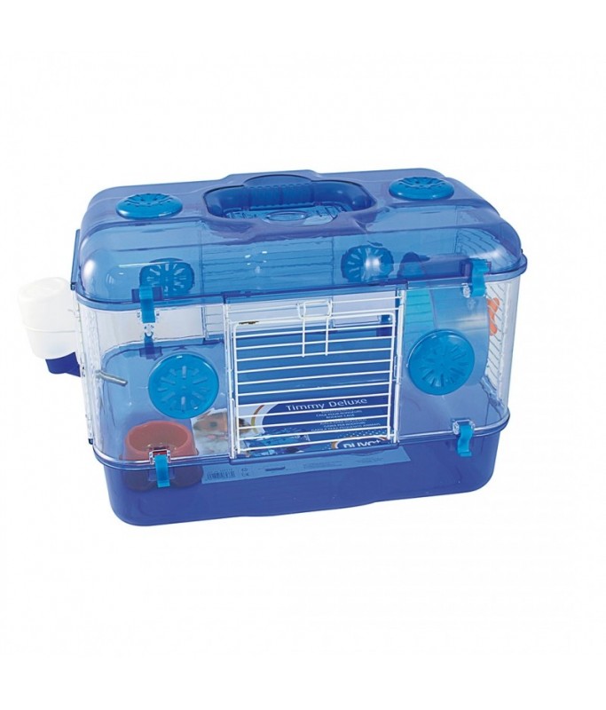 Duvo Kooi Timmy One Level Deluxe Blue - Hamster Cage 39 x 26 x 28cm[Dimension - 39 x 26 x 28cm]