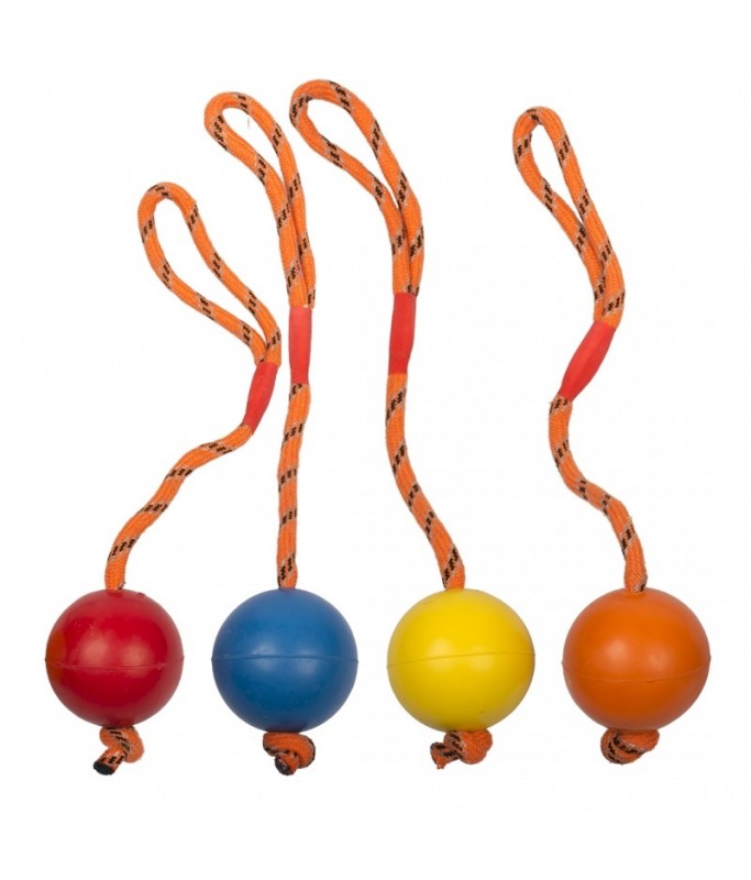 Duvo Rubber Ball With Rope Mix Mixed Colors 30cm - ø6cm[Length - 6cm]