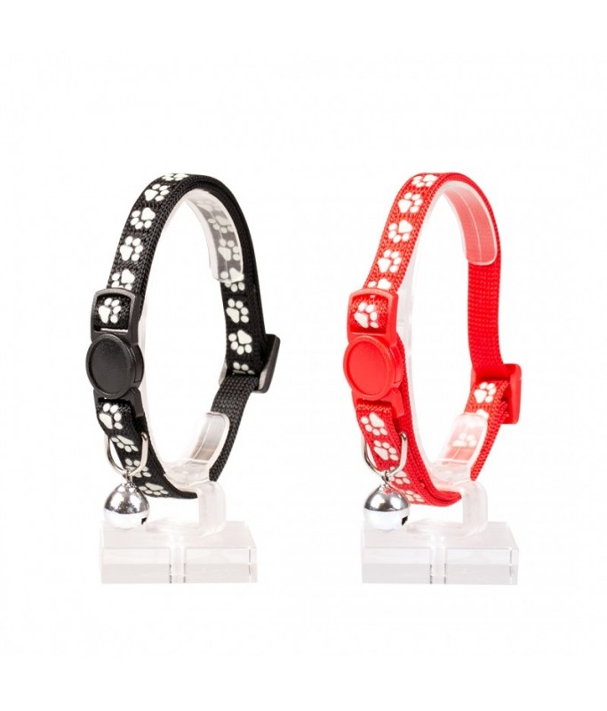 Duvo Cat Collar Nylon Mixed Colors 20 - 30cm / 10mm[Texture - Paws]