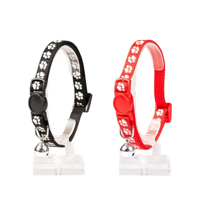 Duvo Cat Collar Nylon Mixed Colors 20 - 30cm / 10mm[Texture - Paws]