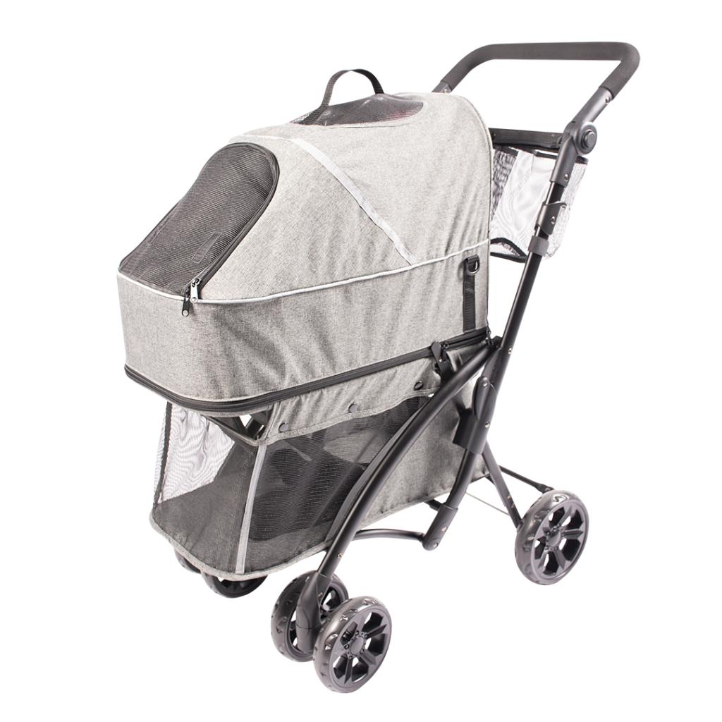 Duvo+ Pet Buggy/Stroller Deluxe 79x46x99cm - Max. 15kg Grey