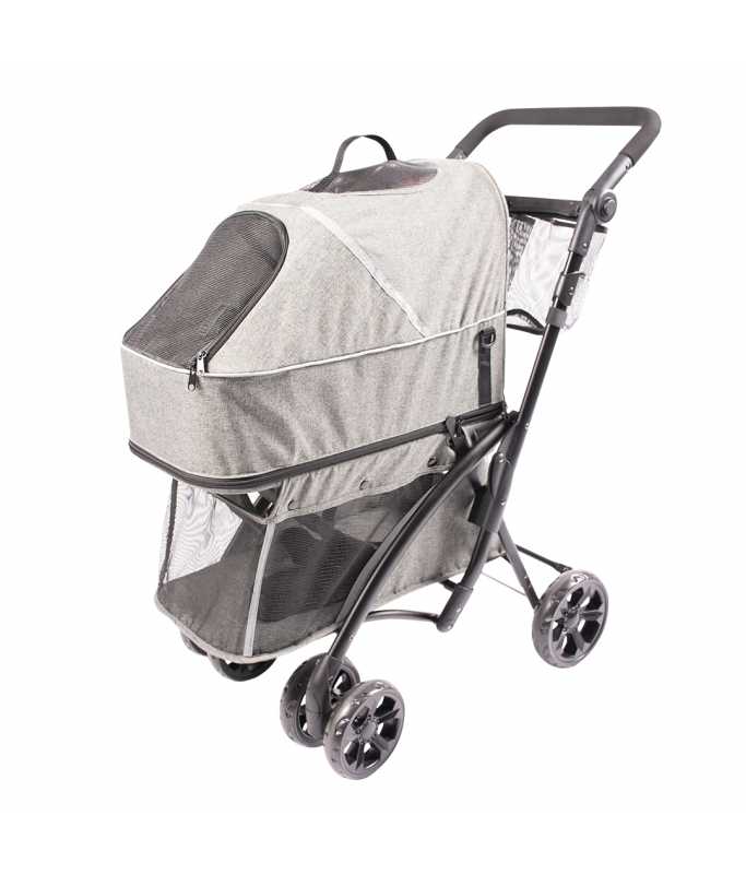 Duvo+ Pet Buggy Deluxe 79x46x99cm - Max. 15kg Grey