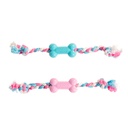 Duvo+ Dogtoy Puppy TPR Bone With Cotton Rope 35cm