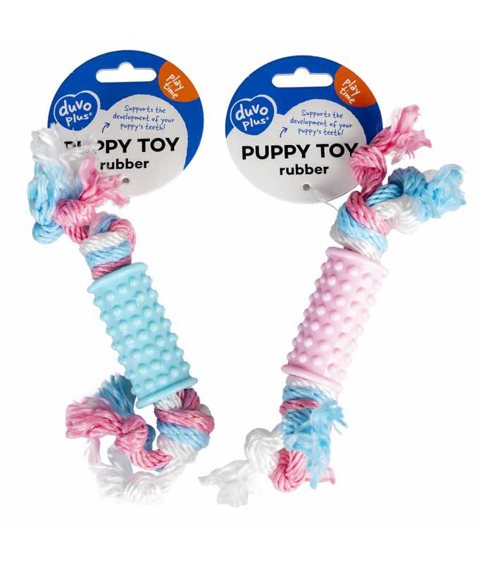 Duvo+ Puppy Toy TPR Stick with Nylon Rope 20cm