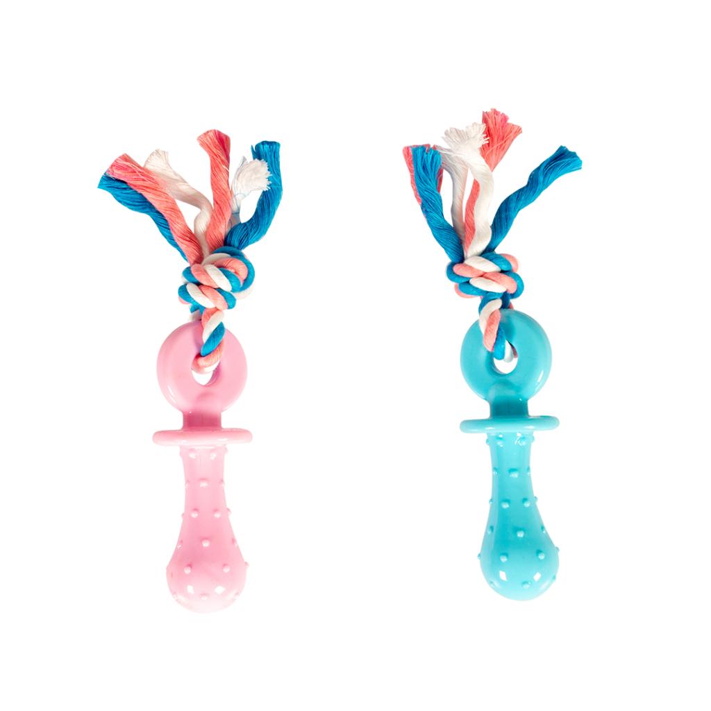 Duvo+ Dogtoy Puppy TPR Teether With Cotton Rope 18cm