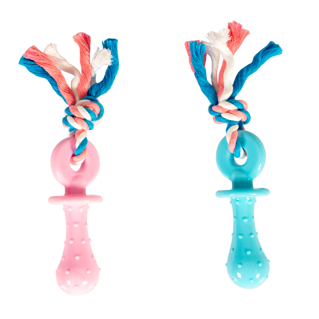 Duvo+ Dogtoy Puppy TPR Teether With Cotton Rope 18cm