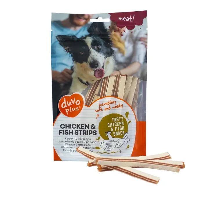 Duvo Dog Snack 80g[Options - Strips, Flavor - Chicken & Fish]