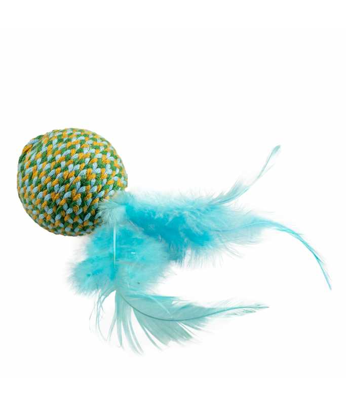 Duvo+ Jolly Ball With Feathers Blue - 18x4,5x4,5cm