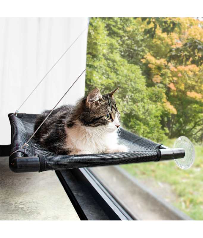 Duvo+ Window Hammock for Cats 66x40x2,5cm Black