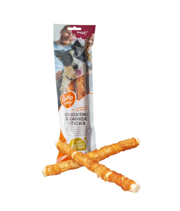 Duvo+ Meat! chicken & rawhide sticks large[Options - 25cm - 2 Sticks]