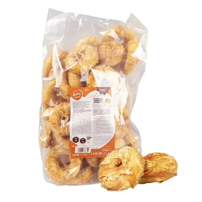 Duvo+ Meat! Chicken & Rawhide Bagels Small 6-8cm - 2.5kg[Weight - 2.5kg]