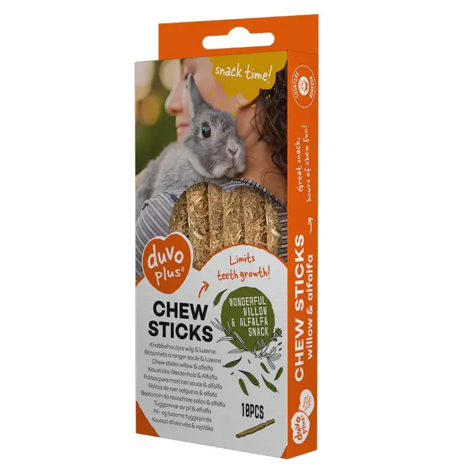 Duvo+ Chew Sticks Willow & Alfalfa 70g - 10pcs - 12x1x1cm