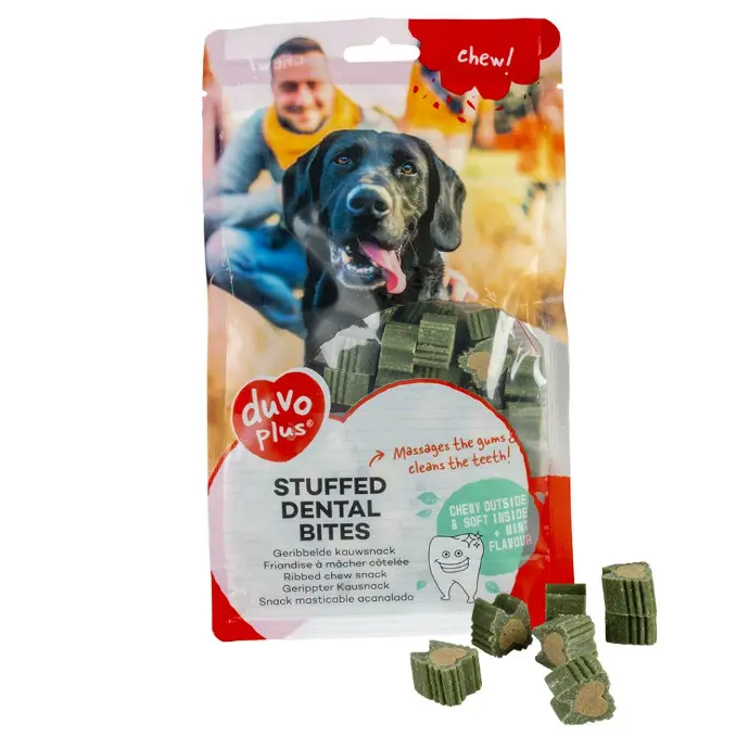 Duvo+ Chew! Stuffed Dental Bites 1cm - 140pcs - 420g, Green