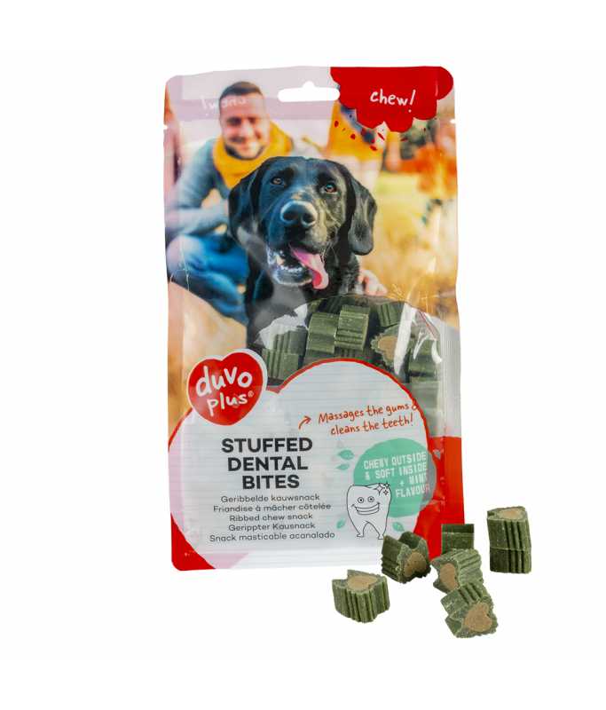 Duvo+ Chew! Stuffed Dental Bites 1cm - 140pcs - 420g, Green