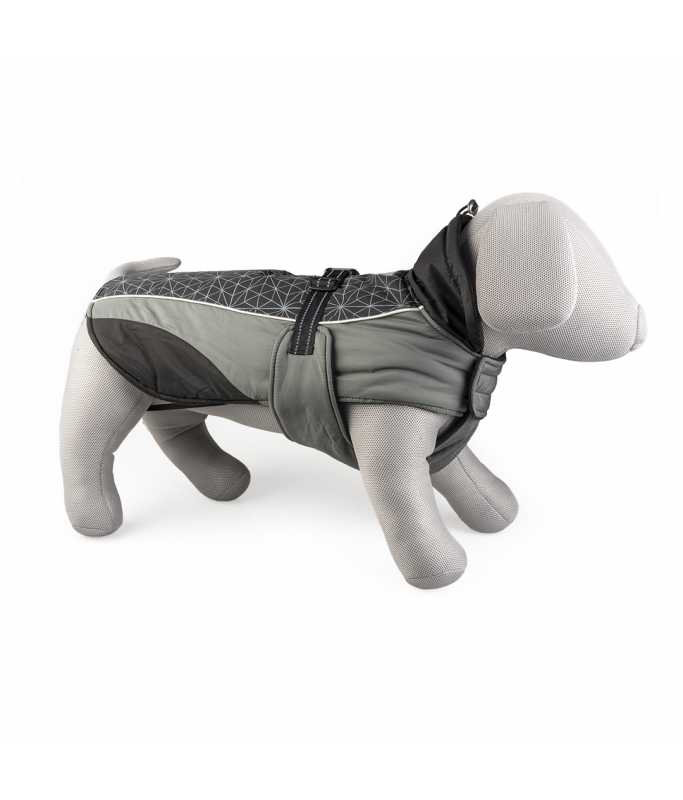 Duvo+ Dog Jacket Hi Vis Casual M - 50cm Black/Grey[Size - M]