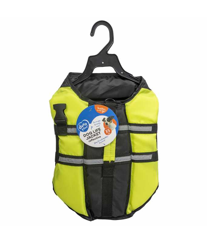 Duvo+ Dog Life Jacket Hi Vis Marine XS - 30cm- max.13kg Black/Yellow[Size - XS]