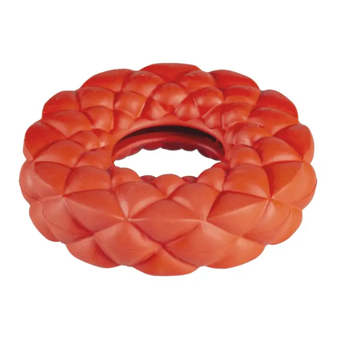 Duvo+ Rubber Bubble Ring Dispenser Dog Toy 11x11x3,3cm, Red