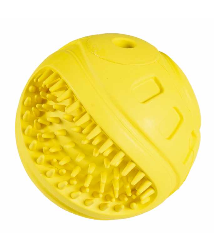 Duvo+ Dog Toy Rubber Giggle Ribble Ball 8,5x8,5x8,5cm[Color - Yellow]