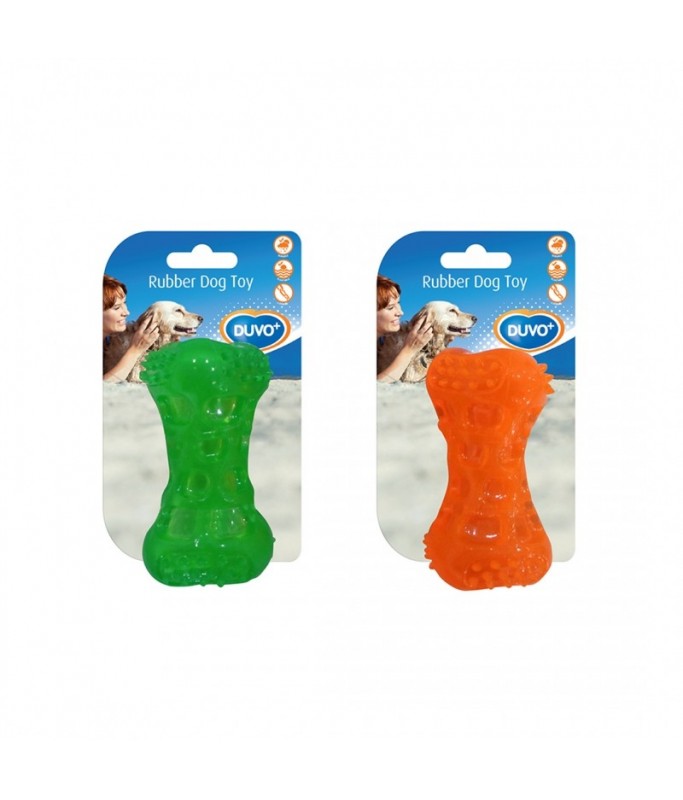 Duvo Tpr Bone Squeaky Orange/Green 9.5cm[Length - 9.5cm]