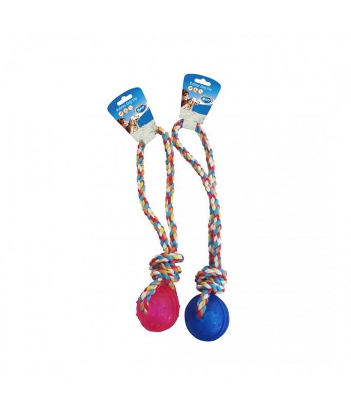 Duvo Tpr Ball With Rope Handle Blue/Pink 37cm[Length - 37cm]