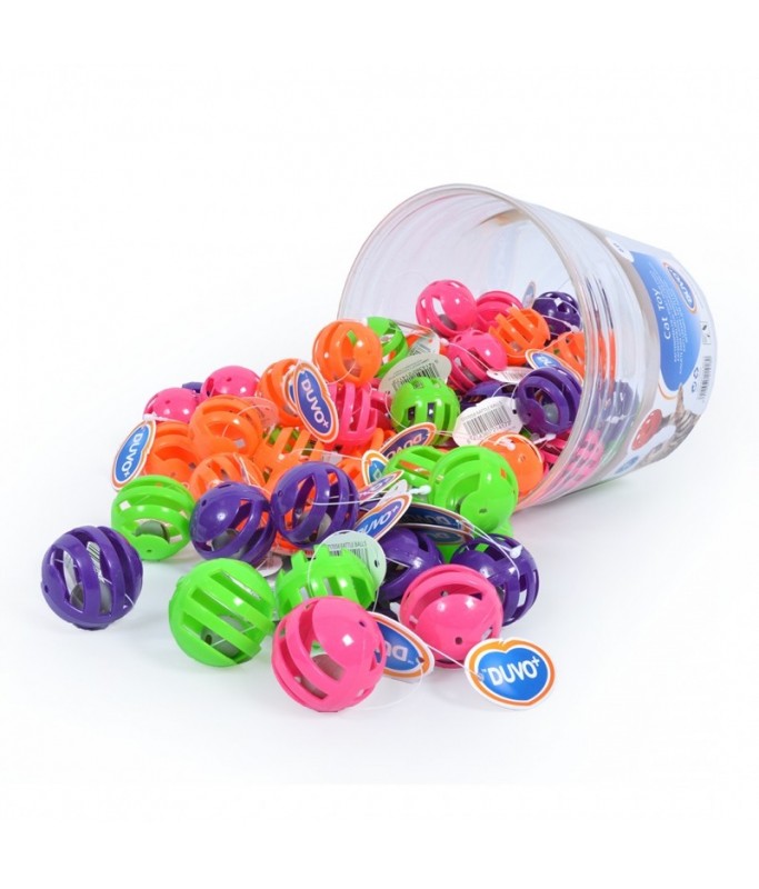 Duvo Rattle Balls - Cat Toy (60 pcs in a Bucket)