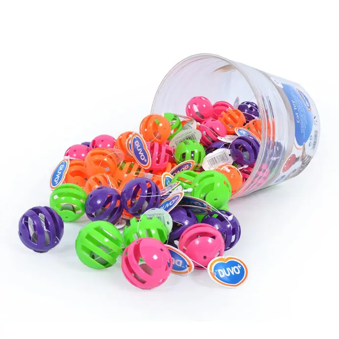 Duvo Rattle Balls - Cat Toy (60 pcs in a Bucket)