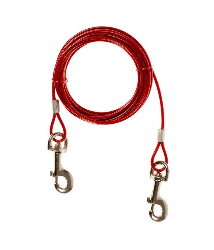 Duvo Dog Tie out Cable Lightweight Red 4.5m[Length - 4.5m]