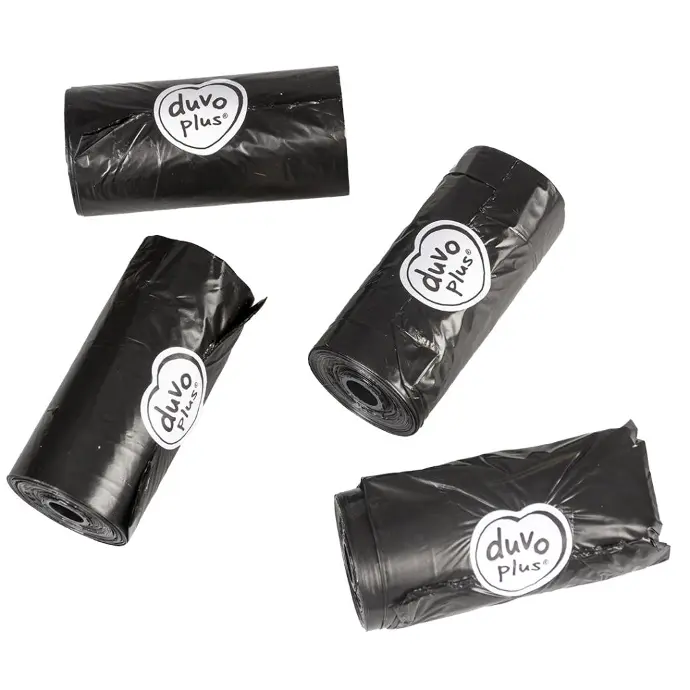 Duvo Poo Bags Rolls Black 4 x 20Pcs[Count - 4]