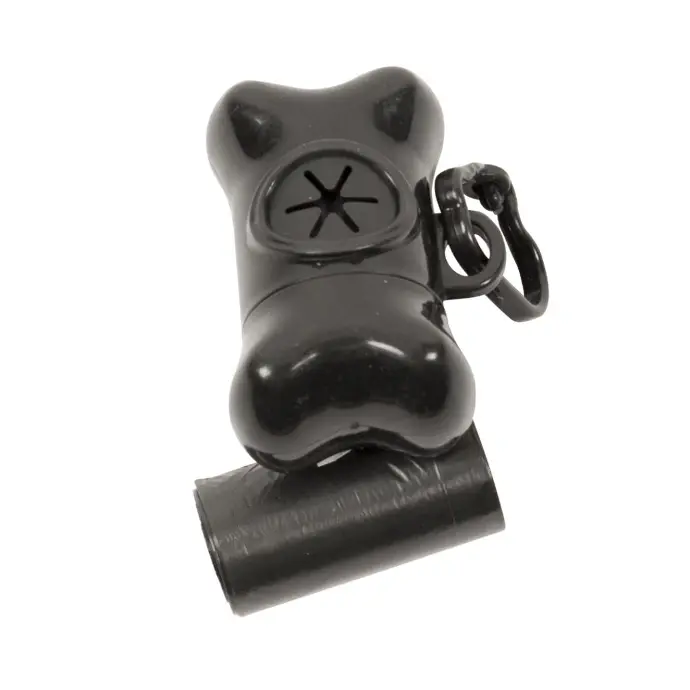 Duvo Poo Bag Dispenser With Poo Bag Bone Black 2 x 20Pcs