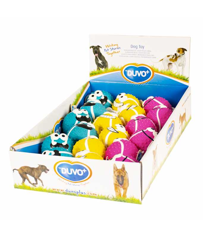 Duvo+ Latex Tennis Ball Smiley Mix 5cm Mixed Colors[Size - 5cm]