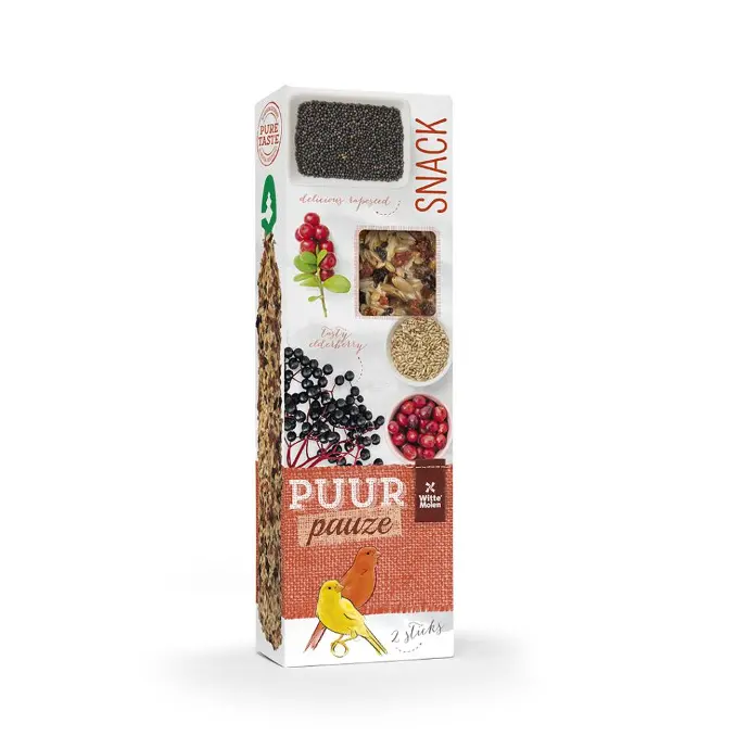 Witte Molen Puur Pauze Sticks with Elder- & Cranberry for Canary  60g[Weight - 60g]